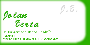 jolan berta business card